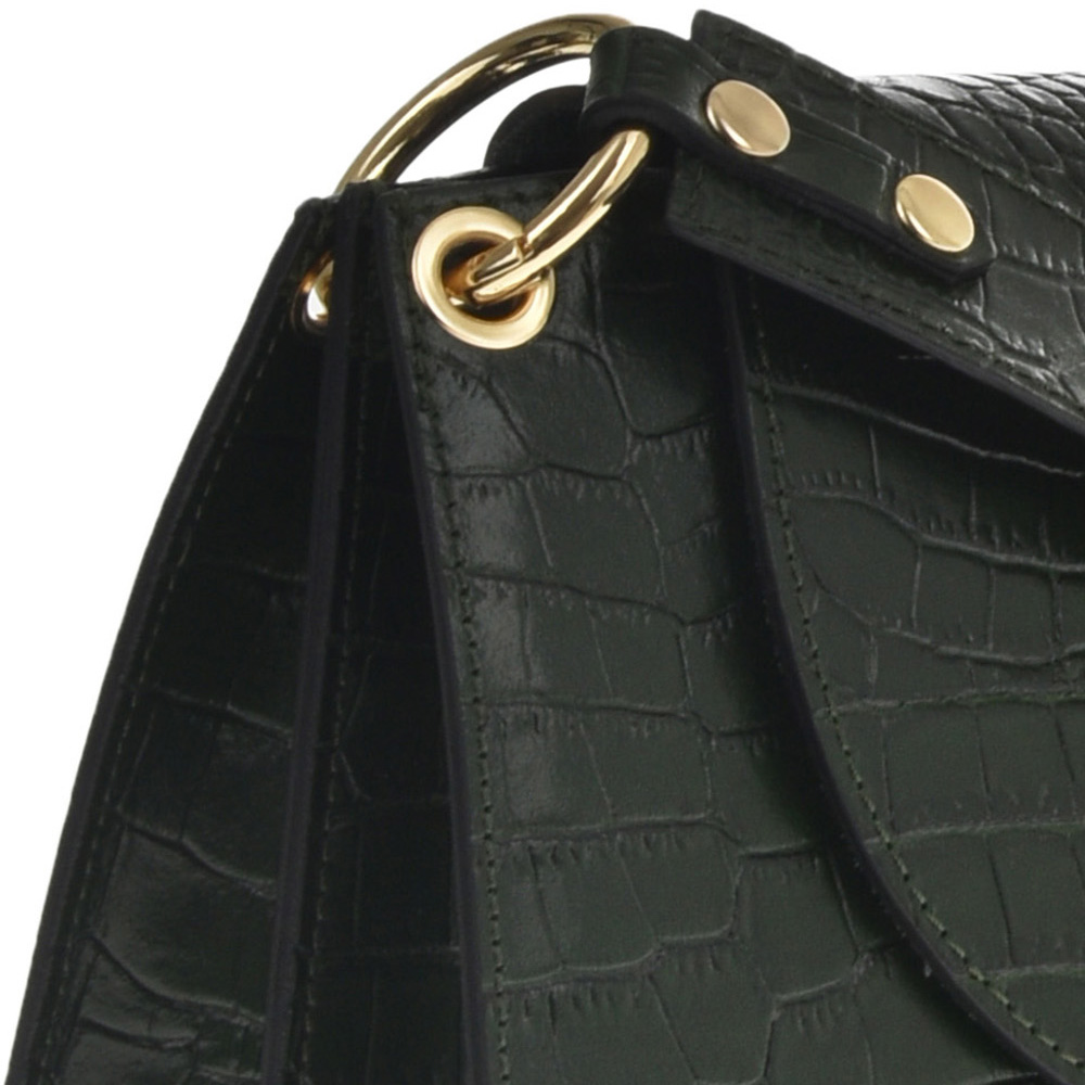 Geanta de umar din piele naturala Antonia Moretti AM0801, Verde, #4, Bagsy