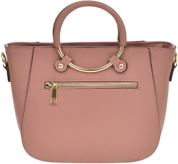 Geanta crossbody din piele naturala Antonia Moretti AM0382, Roz pudra, #3, Bagsy