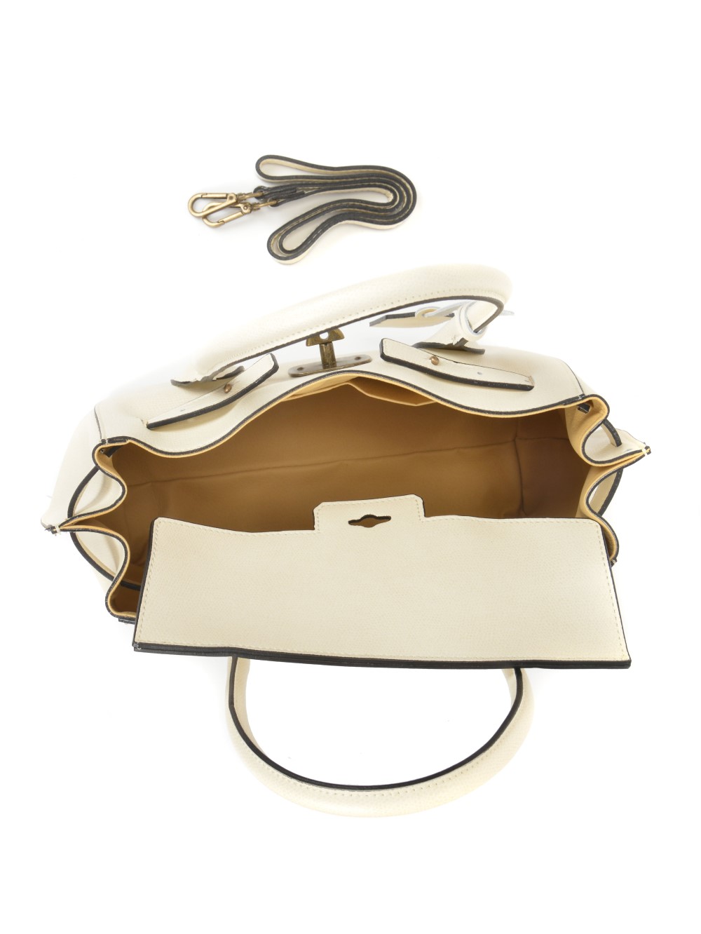 Geanta de mana din piele naturala Antonia Moretti AM0390, Bej, Nr. 3, Bagsy