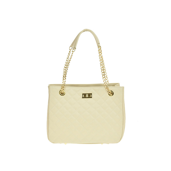 Geanta tote din piele naturala Antonia Moretti AM0391, Bej, #1, Bagsy