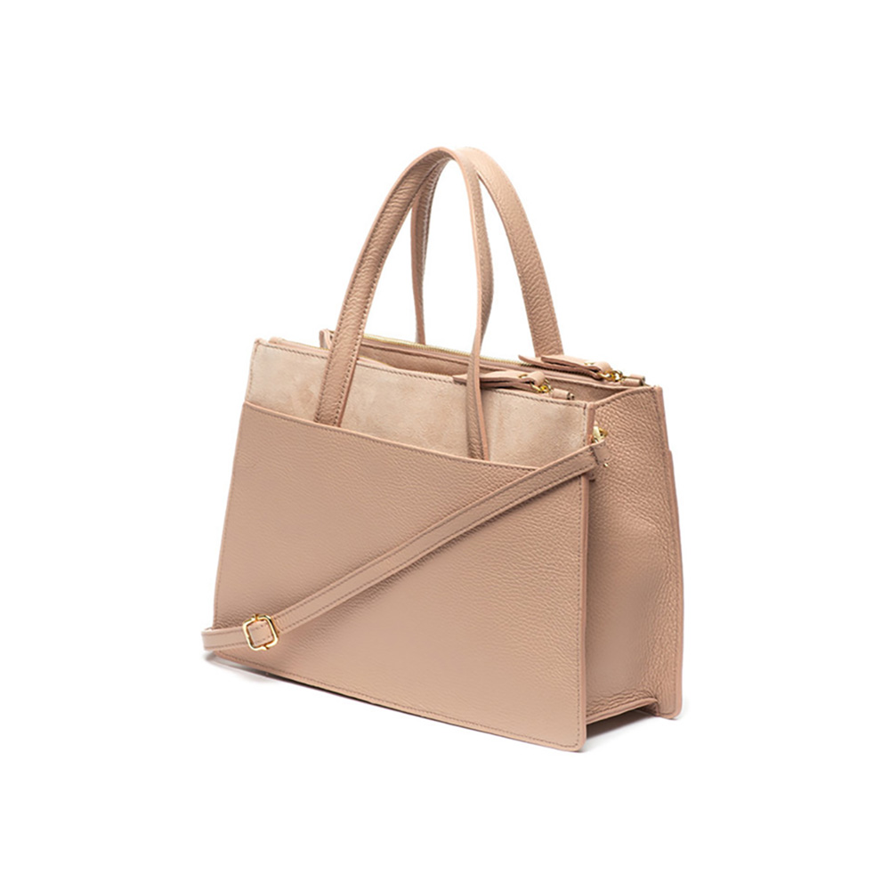 Geanta de mana din piele naturala Antonia Moretti AM0751, Roz prafuit, #1, Bagsy