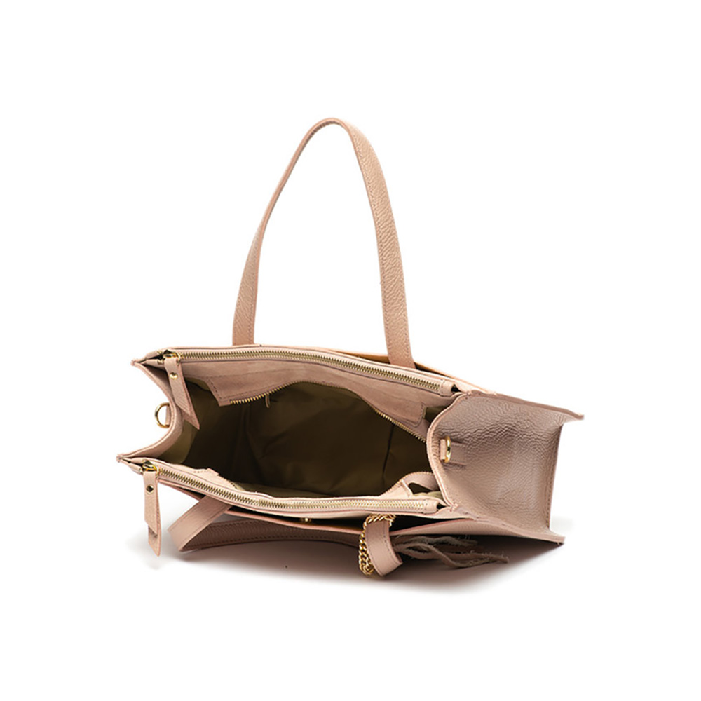 Geanta de mana din piele naturala Antonia Moretti AM0751, Roz prafuit, #3, Bagsy