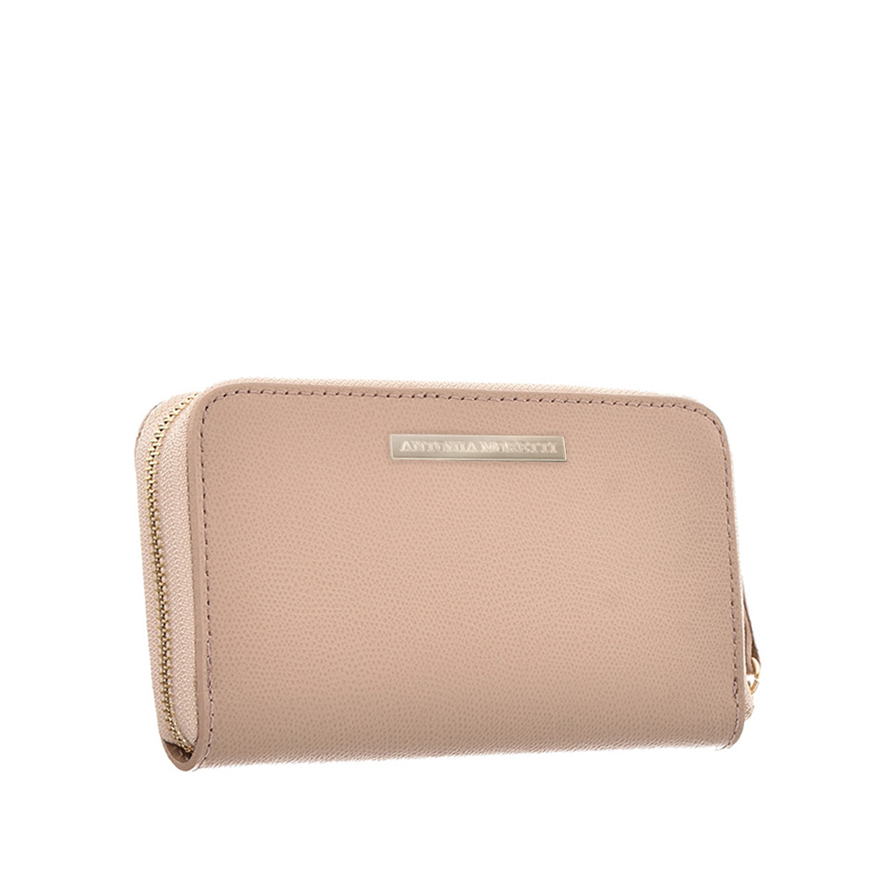 Portofel dama din piele naturala Antonia Moretti AM0902, Roz prafuit, #2, Bagsy