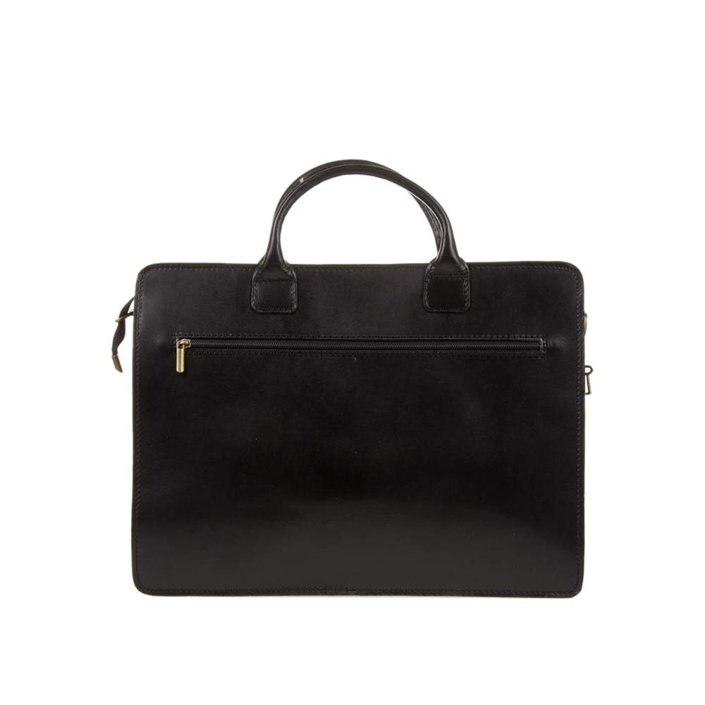 Servieta din piele naturala Antonia Moretti AM0366, Negru, Nr. 3, Bagsy