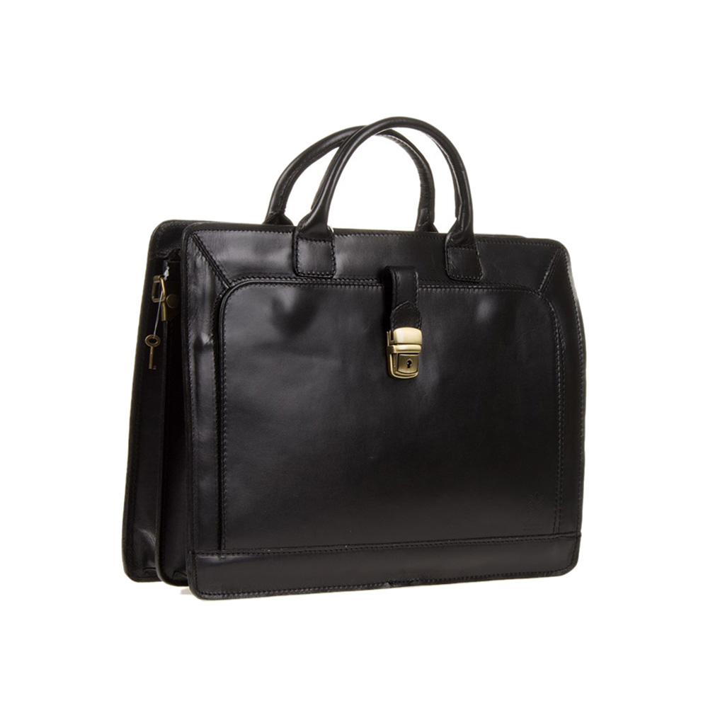 Servieta din piele naturala Antonia Moretti AM0366, Negru, Nr. 2, Bagsy