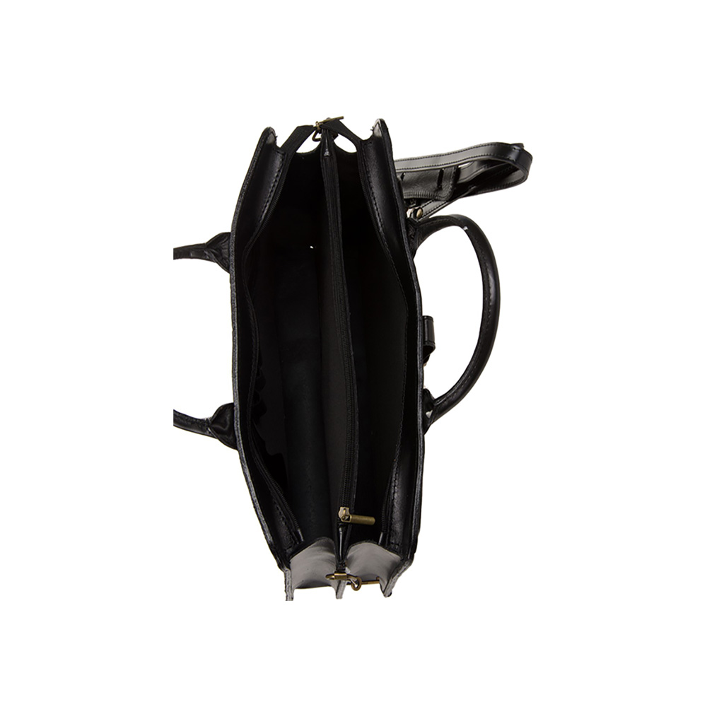 Servieta din piele naturala Antonia Moretti AM0366, Negru, Nr. 4, Bagsy