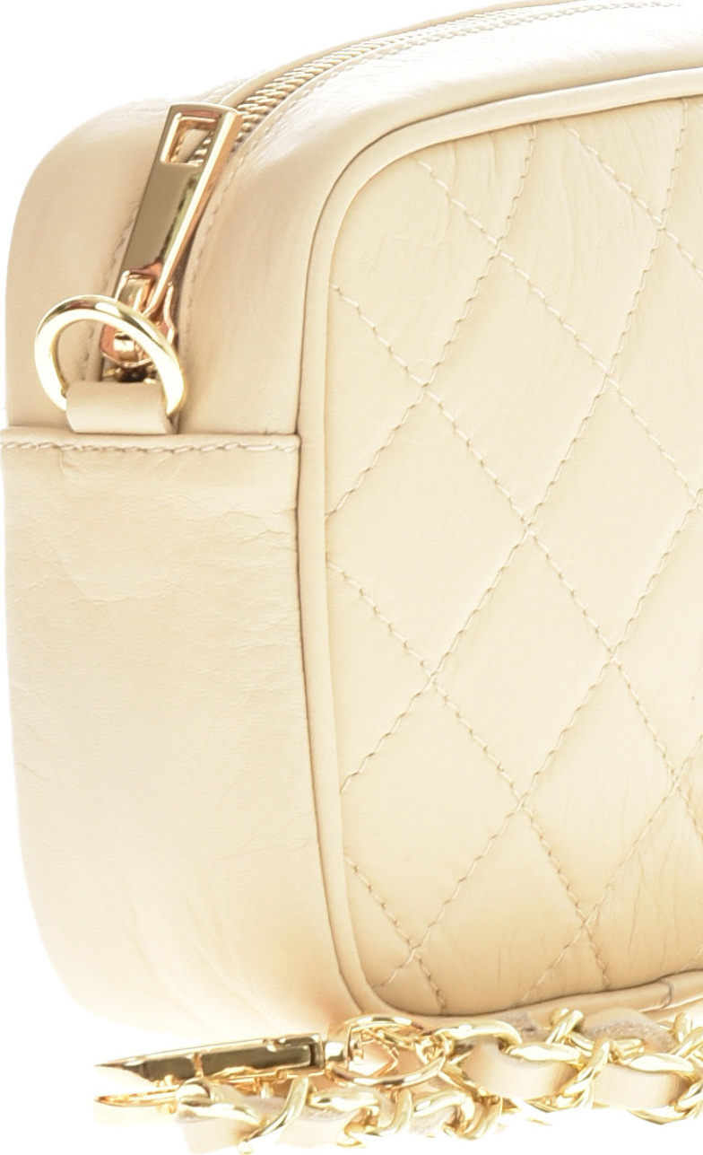 Geanta de umar din piele naturala, model matlasat, Promesse PR6104, Bej, #4, Bagsy