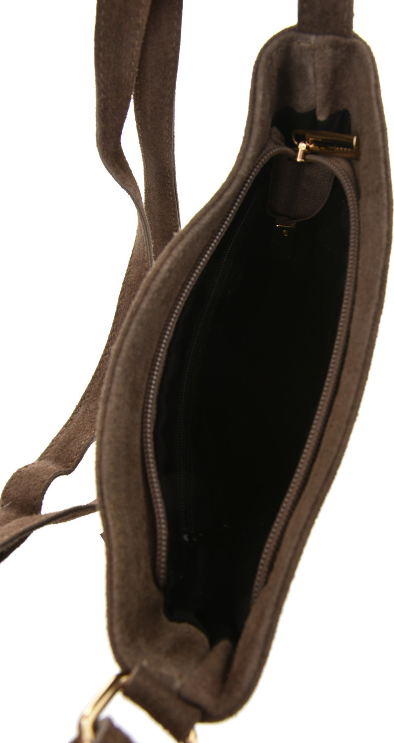 Geanta de umar din piele intoarsa Promesse PR6221, Grej, #2, Bagsy