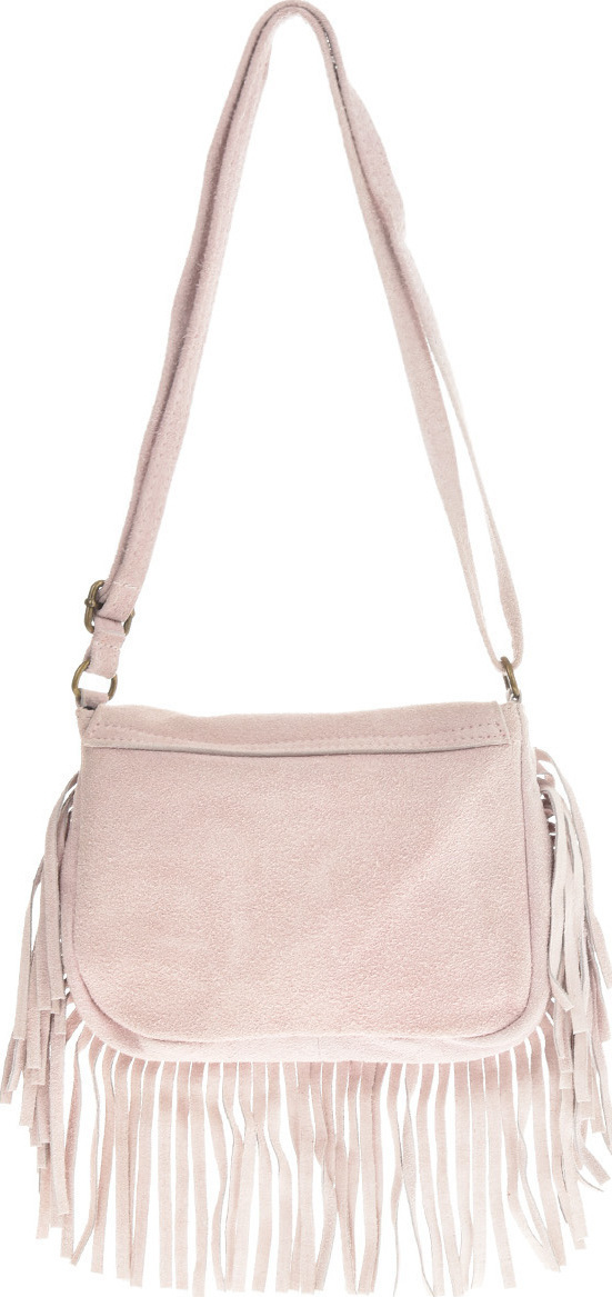 Geanta de umar din piele intoarsa Promesse PR6233, Roz prafuit, Nr. 5, Bagsy