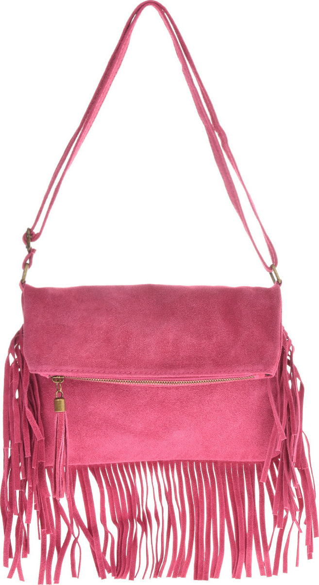 Geanta de umar din piele intoarsa Patrizia Lucchini PL6326, Fucsia, #1, Bagsy