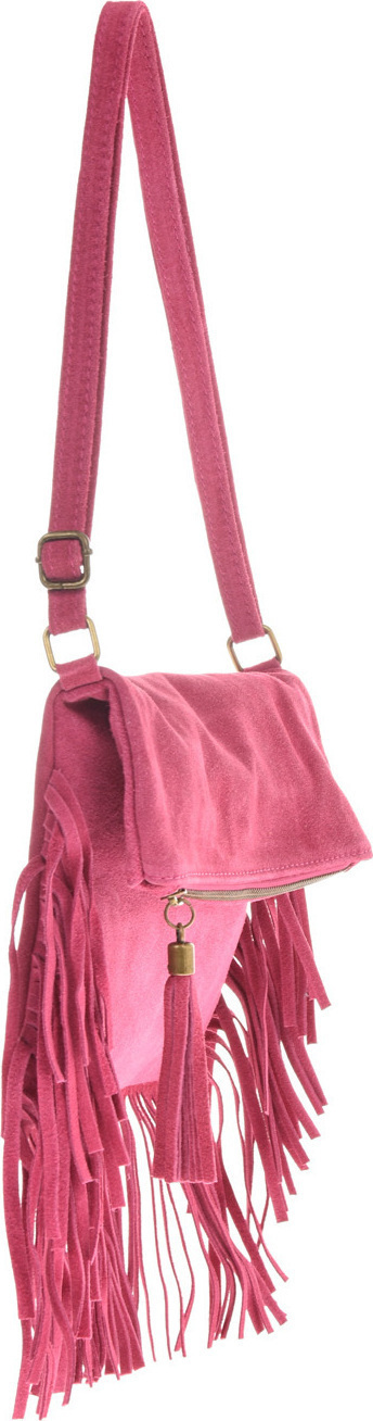 Geanta de umar din piele intoarsa Patrizia Lucchini PL6326, Fucsia, #2, Bagsy