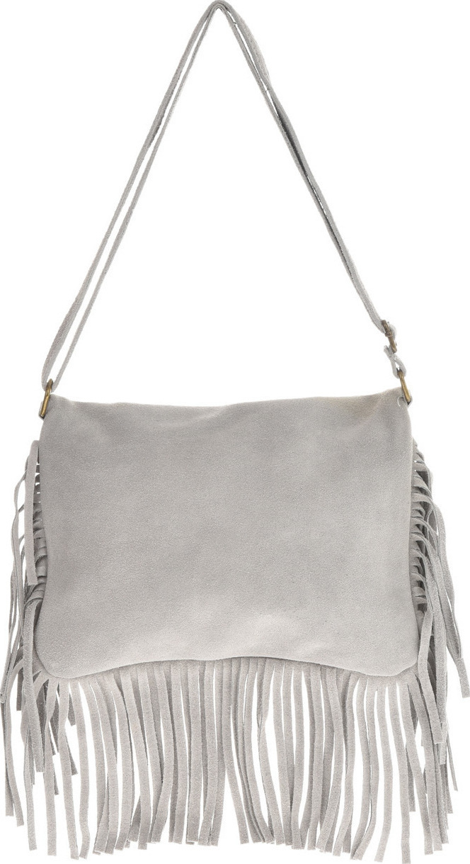 Geanta de umar din piele intoarsa Patrizia Lucchini PL6326, Gri, #3, Bagsy