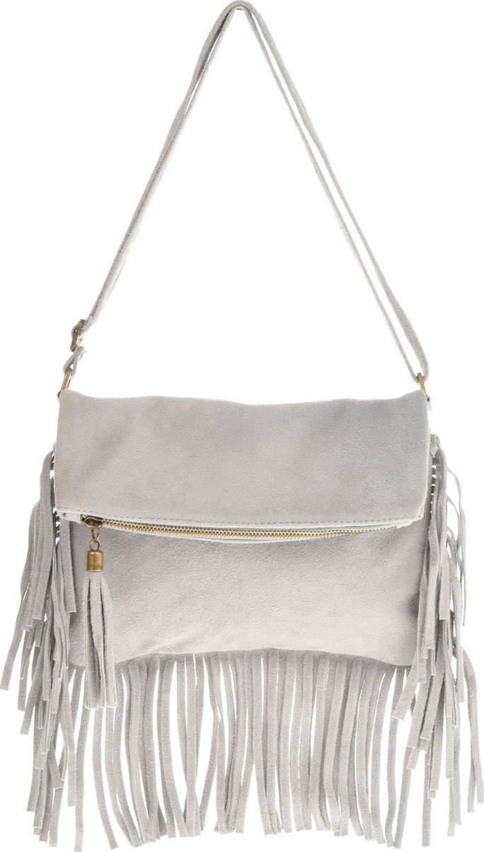 Geanta de umar din piele intoarsa Patrizia Lucchini PL6326, Gri, #1, Bagsy