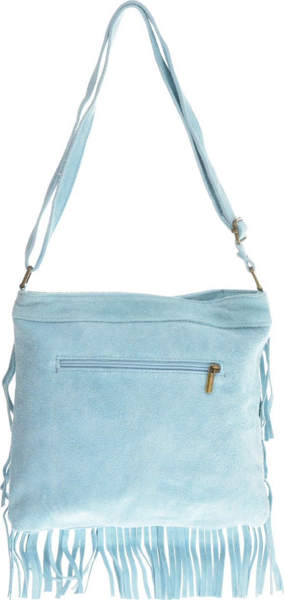 Geanta din piele intoarsa cu franjuri, Patrizia Lucchini PL6334, Bleu, #3, Bagsy