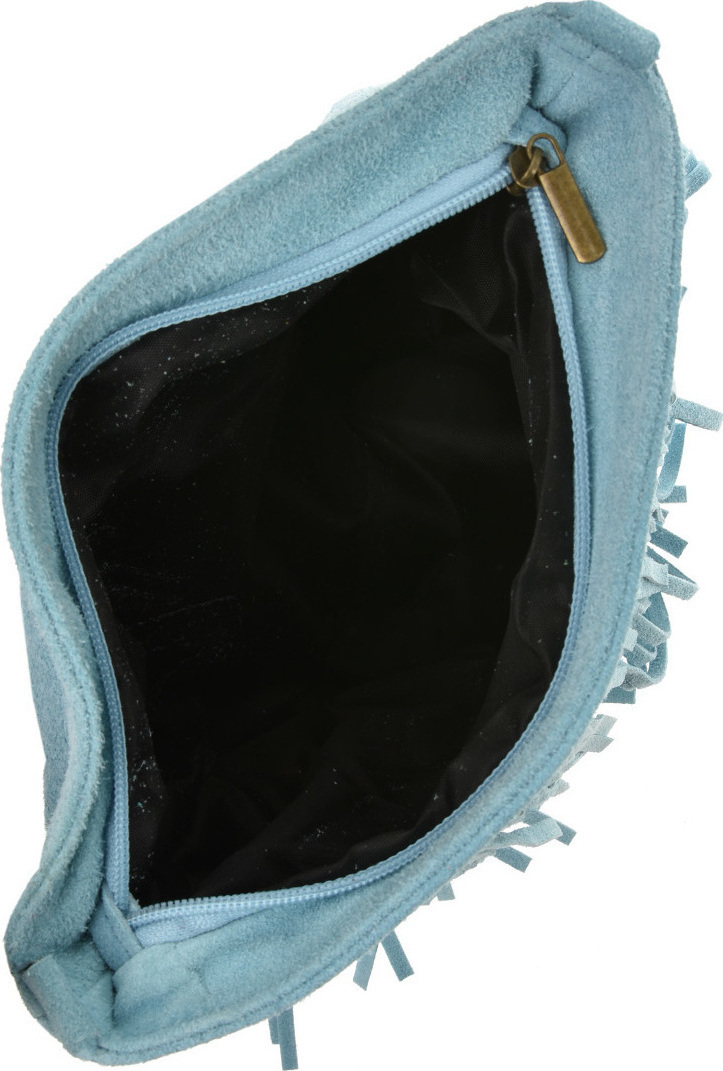 Geanta din piele intoarsa cu franjuri, Patrizia Lucchini PL6334, Bleu, #5, Bagsy