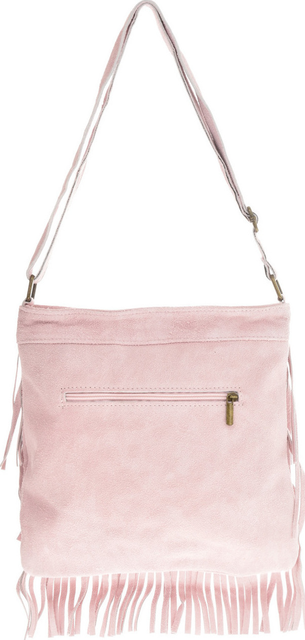 Geanta din piele intoarsa cu franjuri, Patrizia Lucchini PL6334, Roz, #3, Bagsy