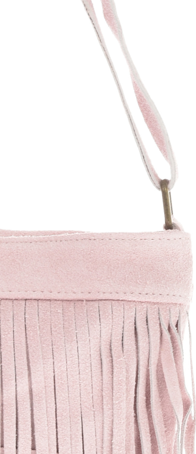Geanta din piele intoarsa cu franjuri, Patrizia Lucchini PL6334, Roz, #4, Bagsy
