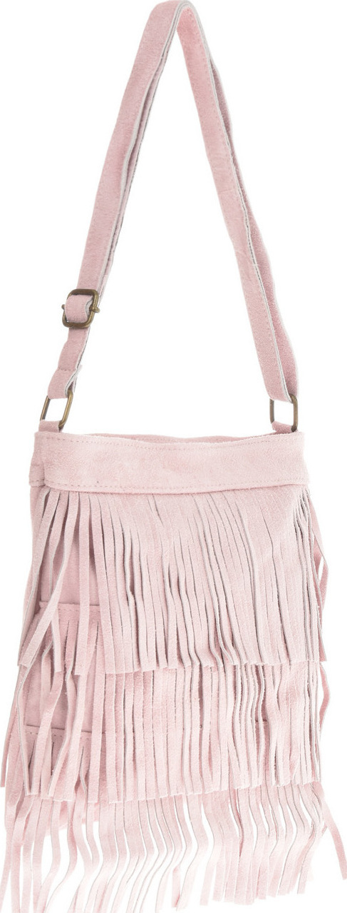 Geanta din piele intoarsa cu franjuri, Patrizia Lucchini PL6334, Roz, #2, Bagsy