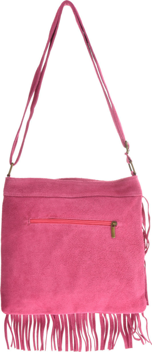 Geanta din piele intoarsa cu franjuri, Patrizia Lucchini PL6334, Roz aprins, #3, Bagsy