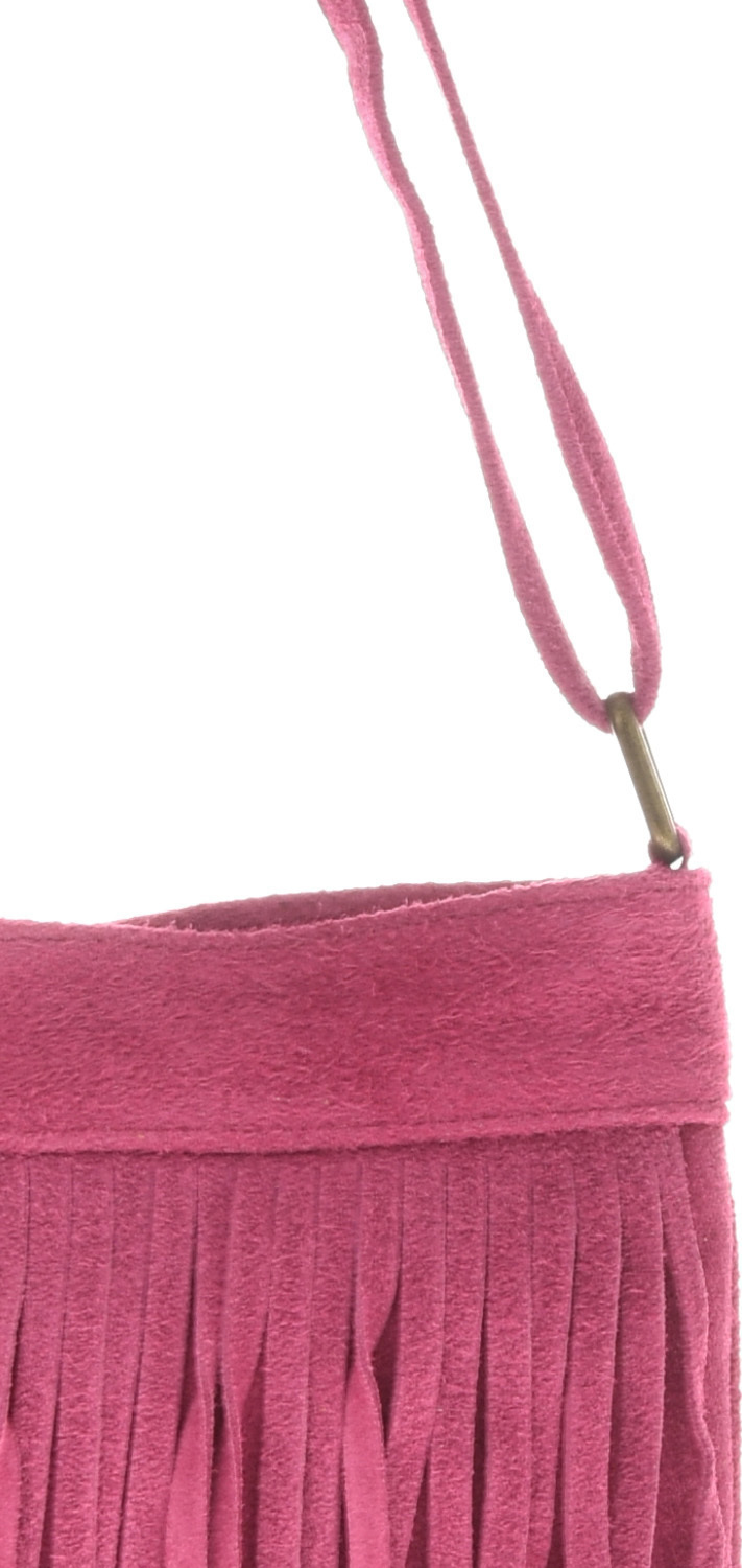 Geanta din piele intoarsa cu franjuri, Patrizia Lucchini PL6334, Roz aprins, #4, Bagsy