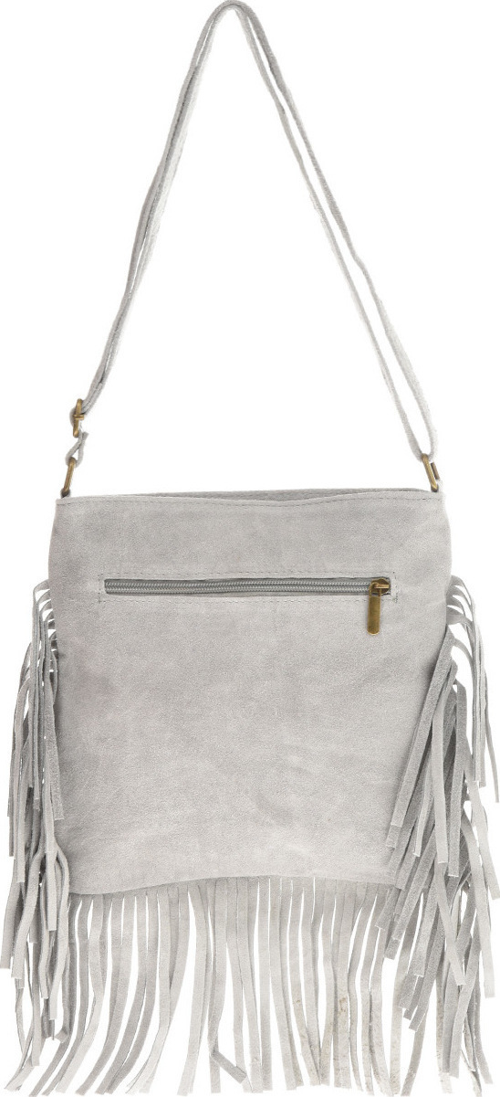 Geanta cu franjuri din piele intoarsa Carolina di Rosa CR6336, Gri, #4, Bagsy