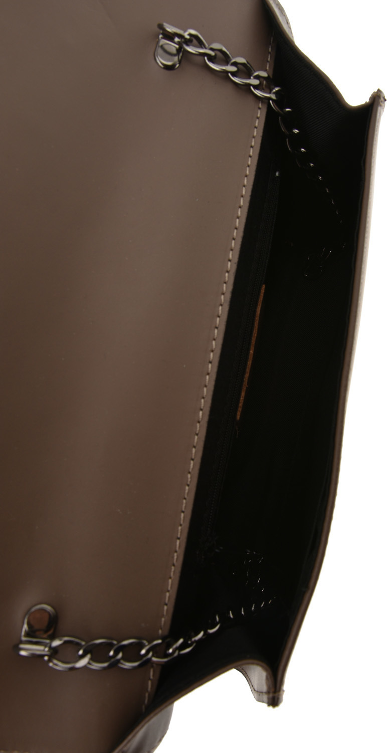 Geanta de umar din piele naturala Carolina di Rosa CR6366, Grej, #5, Bagsy