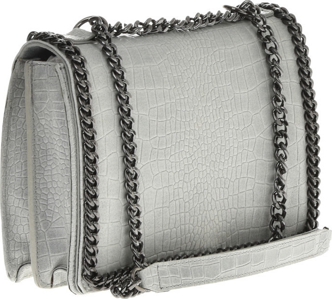 Geanta de umar din piele naturala Antonia Moretti AM0297, Gri deschis, #2, Bagsy