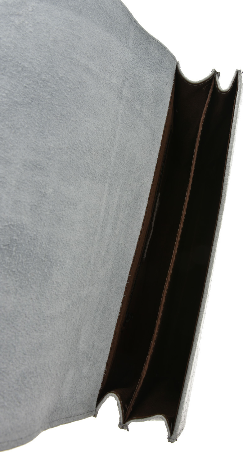 Geanta de umar din piele naturala Antonia Moretti AM0297, Gri deschis, #5, Bagsy