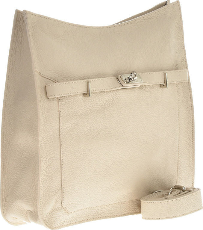 Geanta de umar din piele naturala Carolina di Rosa CR6421, Bej, #2, Bagsy