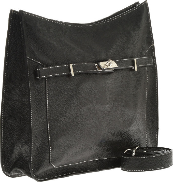 Geanta de umar din piele naturala Carolina di Rosa CR6421, Negru, #2, Bagsy