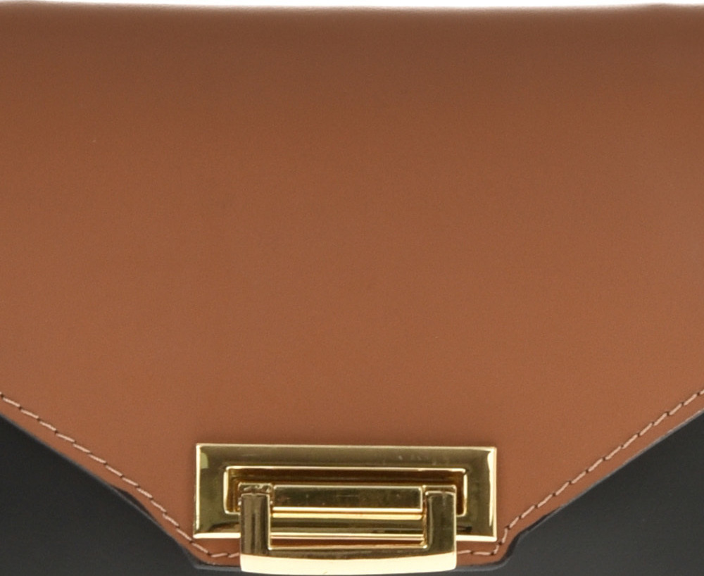 Geanta de umar din piele naturala Promesse PR6172, Cognac/Negru, #5, Bagsy