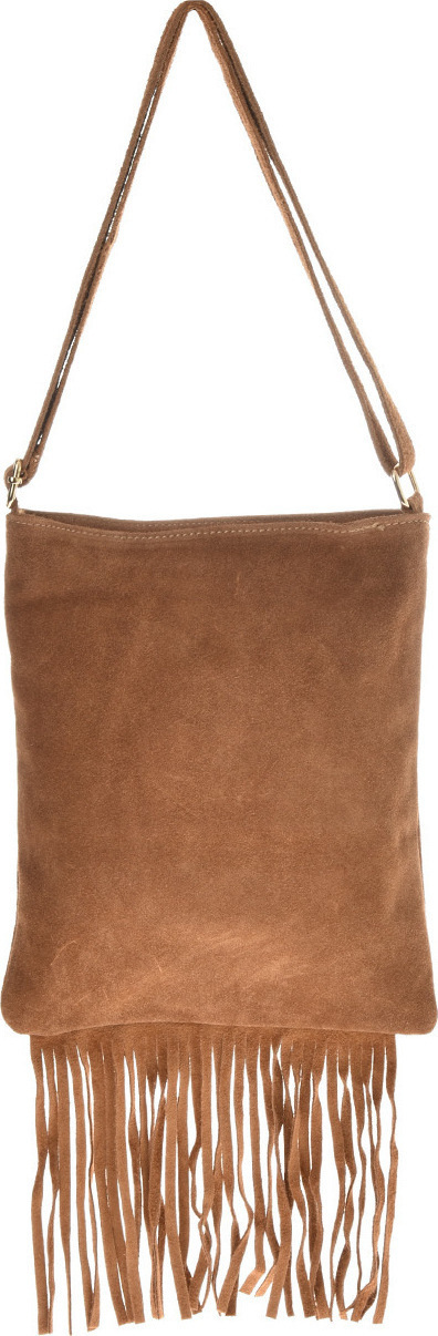 Geanta de umar din piele intoarsa Promesse PR6221, Cognac, #3, Bagsy