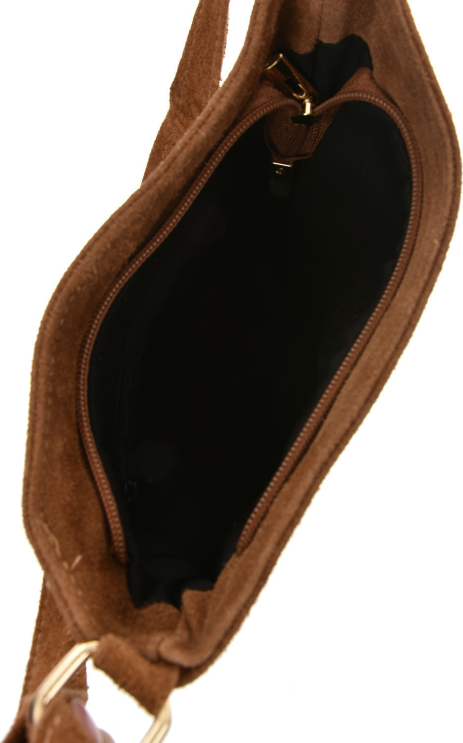 Geanta de umar din piele intoarsa Promesse PR6221, Cognac, #2, Bagsy