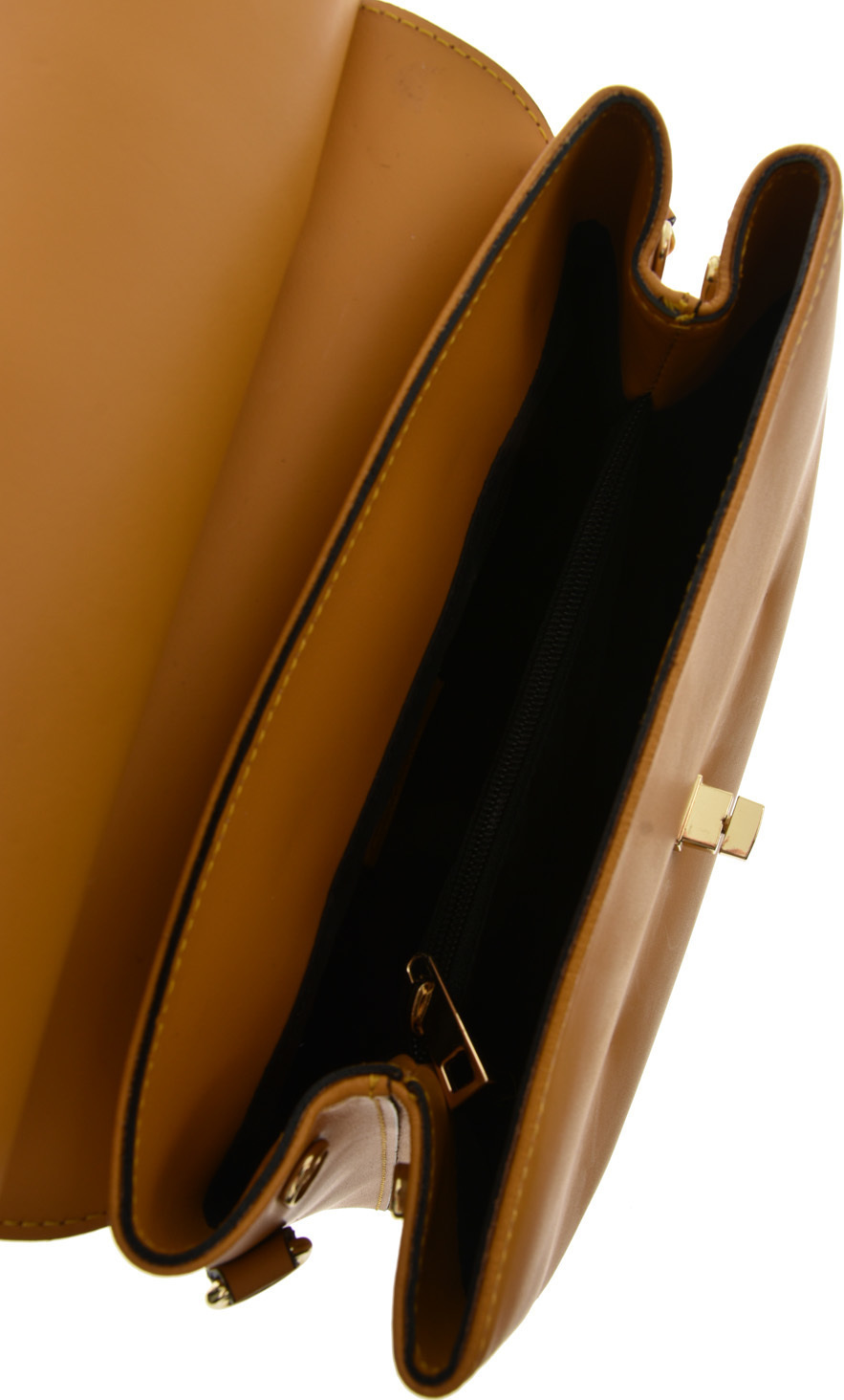 Geanta de mana din piele naturala Carolina di Rosa CR6404, Portocaliu, #3, Bagsy