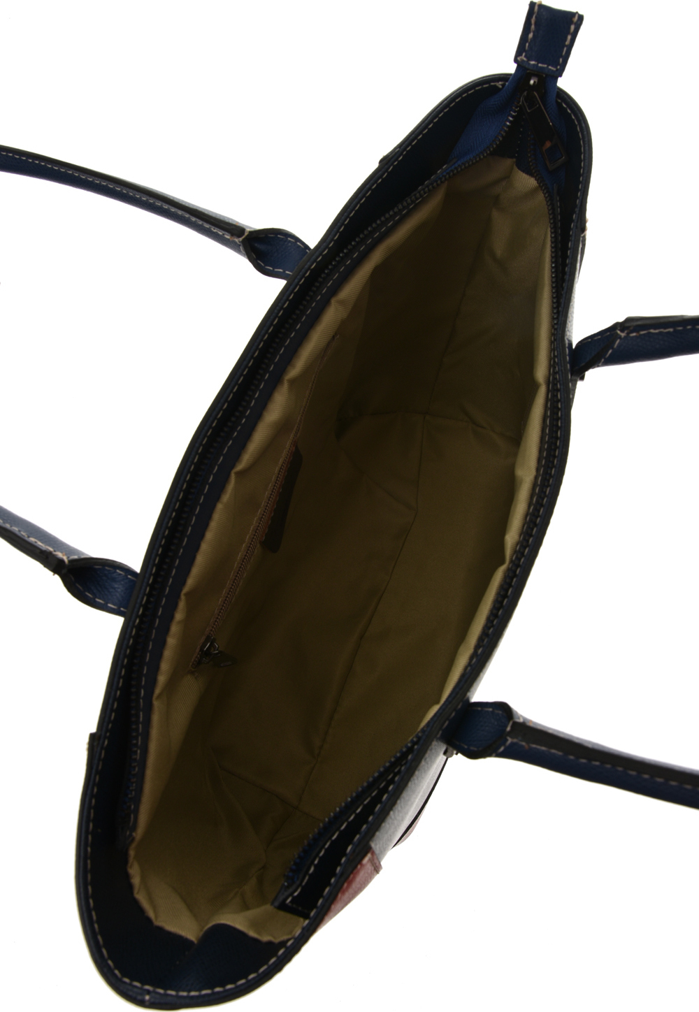 Geanta de mana din piele naturala Carolina di Rosa CR6443, Albastru/Rosu, #5, Bagsy