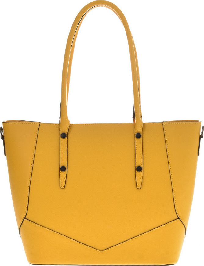 Geanta de mana din piele naturala Carolina di Rosa CR6443, Galben, #1, Bagsy