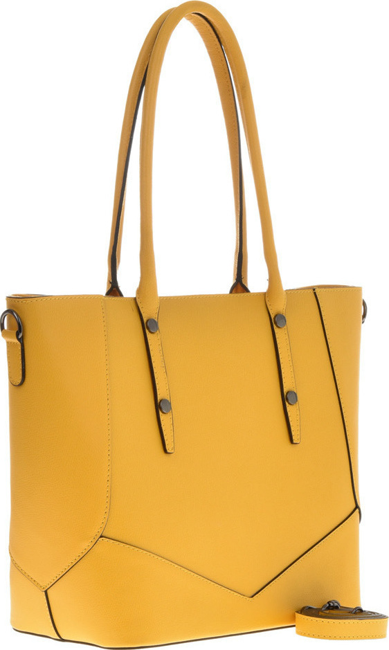 Geanta de mana din piele naturala Carolina di Rosa CR6443, Galben, #2, Bagsy