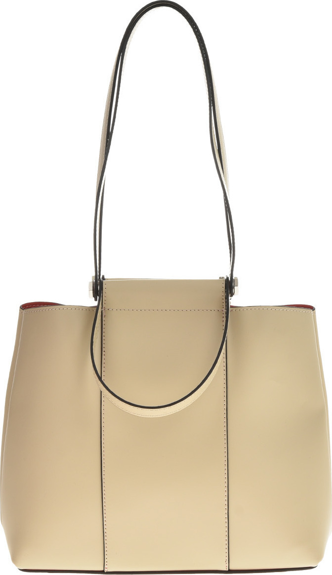 Geanta de mana din piele naturala Carolina di Rosa CR6451, Bej, #4, Bagsy