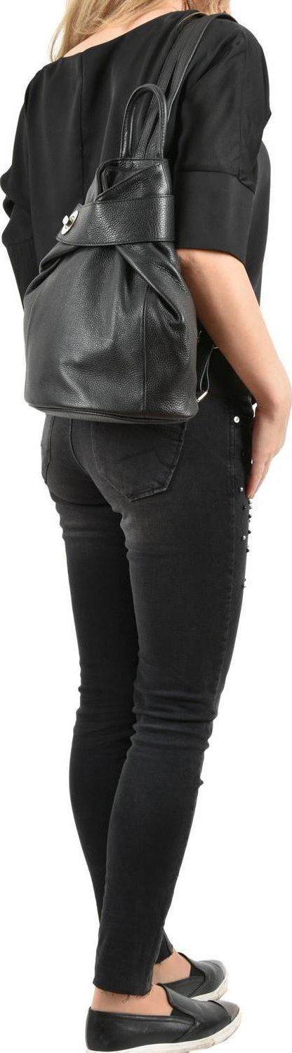 Rucsac din piele naturala Carolina di Rosa CR0440, Negru, #5, Bagsy