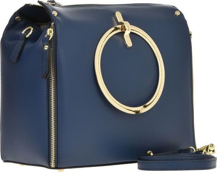 Geanta de mana din piele naturala Carolina di Rosa CR0432, Albastru, Nr. 2, Bagsy