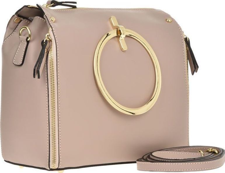 Geanta de mana din piele naturala Carolina di Rosa CR0432, Roz prafuit, #2, Bagsy