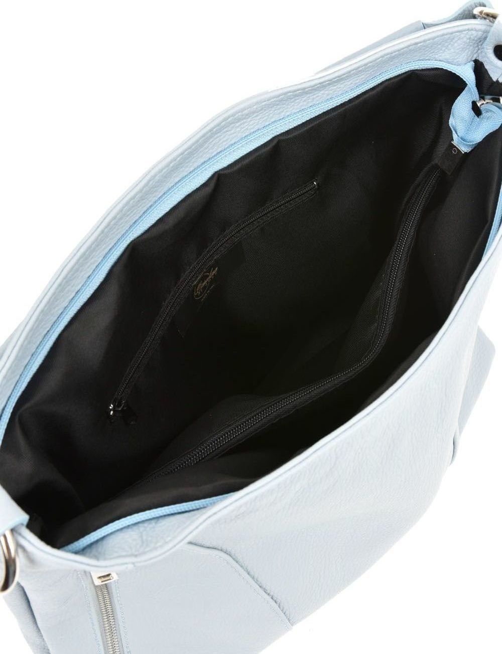 Geanta de mana din piele naturala Carolina di Rosa CR0433, Bleu, Nr. 4, Bagsy