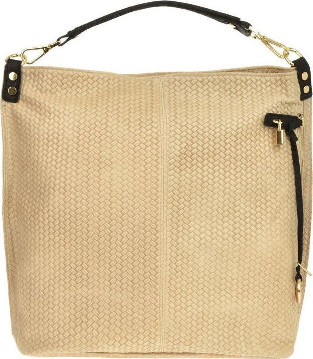 Geanta de mana din piele naturala Carolina di Rosa CR0497, Bej, #1, Bagsy