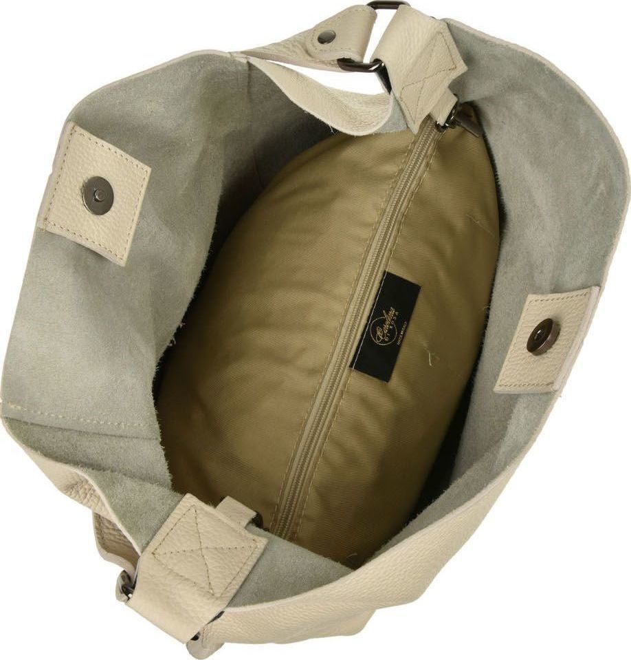 Geanta Shopper din piele naturala Carolina di Rosa CR0478, Bej, #5, Bagsy