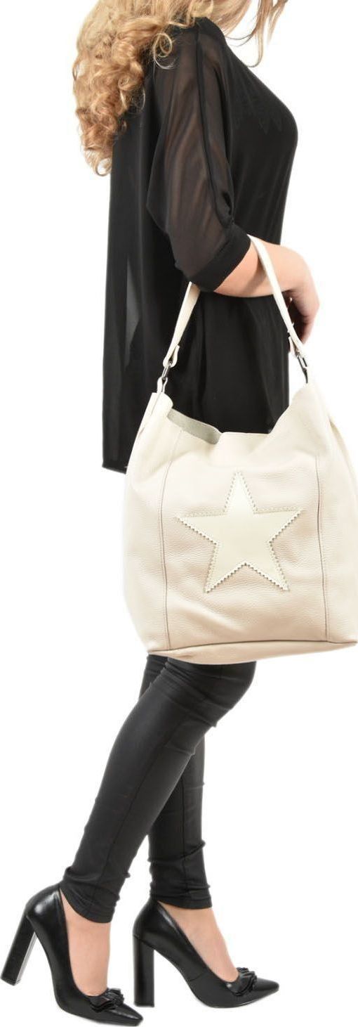 Geanta Shopper din piele naturala Carolina di Rosa CR0478, Bej, #4, Bagsy