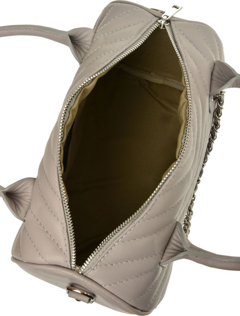 Geanta de mana din piele naturala Carolina di Rosa CR0426, Gri, #4, Bagsy