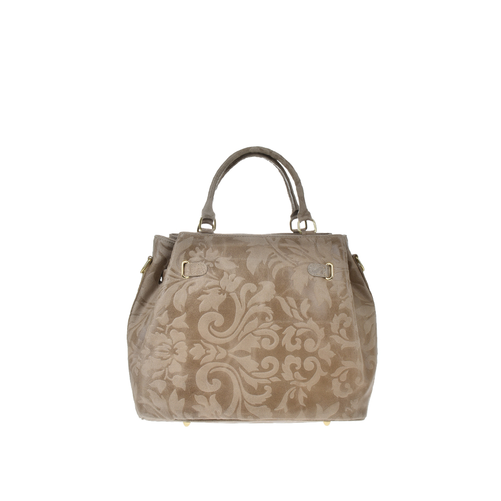 Geanta de mana din piele, model floral, Chiara Canotti CC0210, Bej, #3, Bagsy