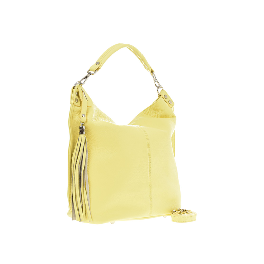 Geanta de mana din piele naturala Chiara Canotti CC0371, Galben deschis, #2, Bagsy