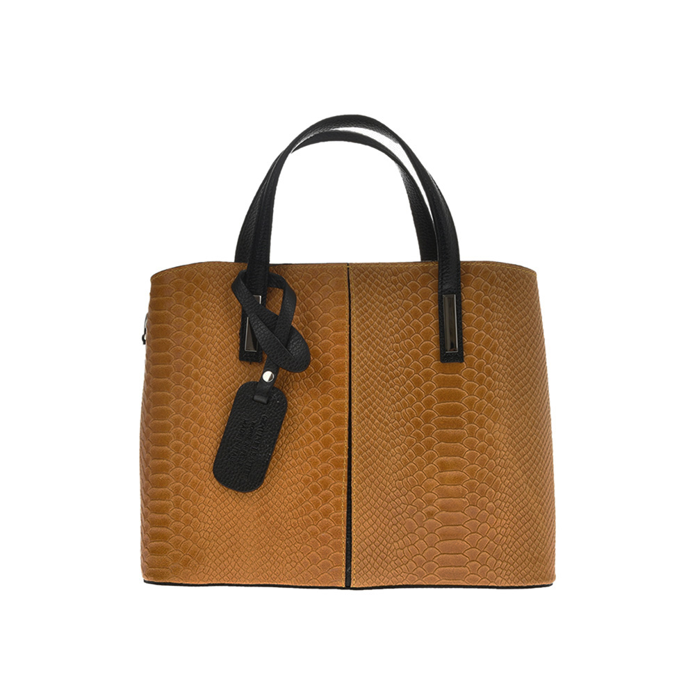 Geanta de mana din piele naturala Chiara Canotti CC0376, Cognac, Nr. 1, Bagsy