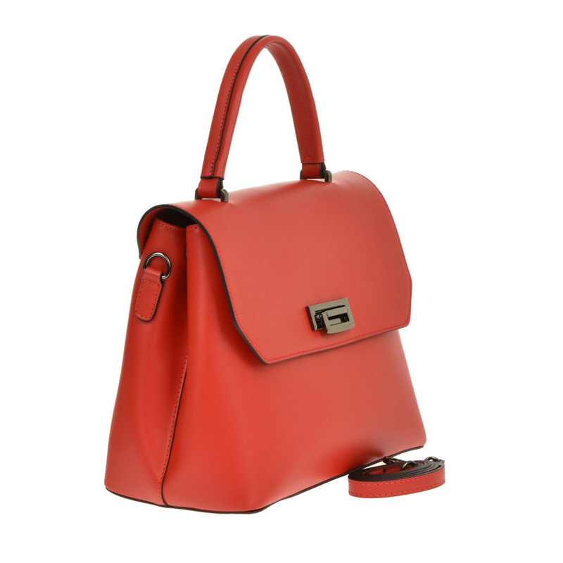 Geanta de mana din piele naturala Chiara Canotti CC0395, Rosu, #2, Bagsy
